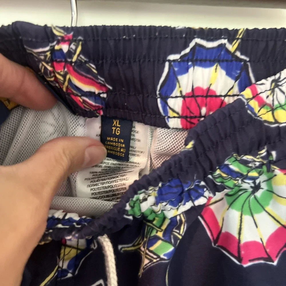 Polo‎ Ralph Lauren Swim Trunks Mens XL Navy Beach Umbrella Mesh Lined Pull On